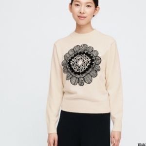 Marimekko x UNIQLO Wool Cashmere Blend Intarsia Flower Sweater
